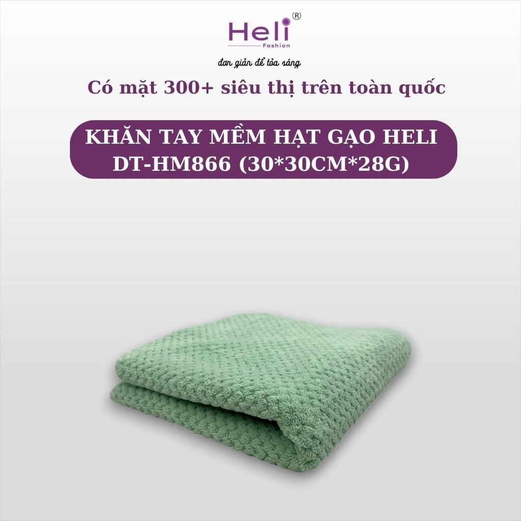 KHĂN TAY MỀM HẠT GẠO HELI DT - HM866 (30*30CM*28G)