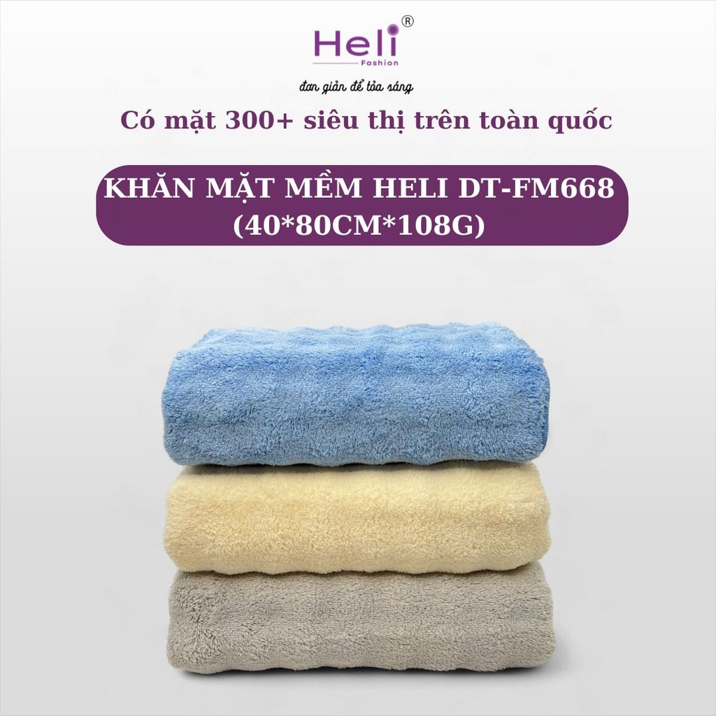 KHĂN MẶT MỀM HELI DT - FM668 (40*80CM*108G)