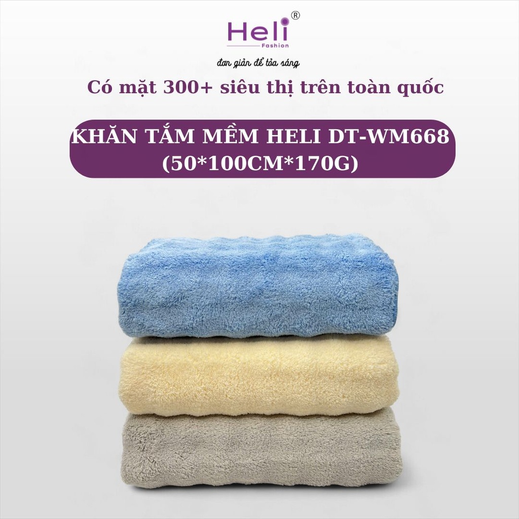 KHĂN TẮM MỀM HELI DT - WM668 (50*100CM*170G) 