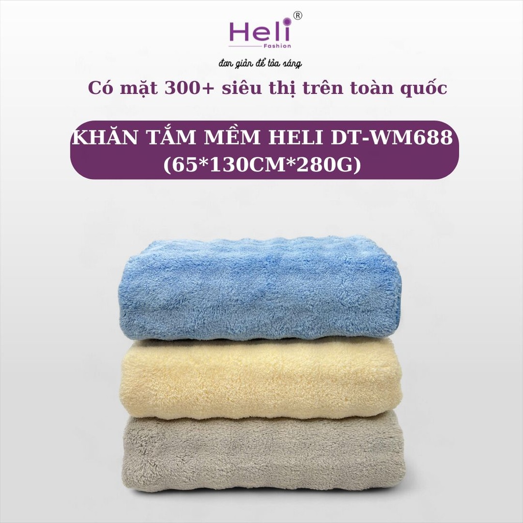 KHĂN TẮM MỀM HELI DT - WM688 (65*130CM*280G) 