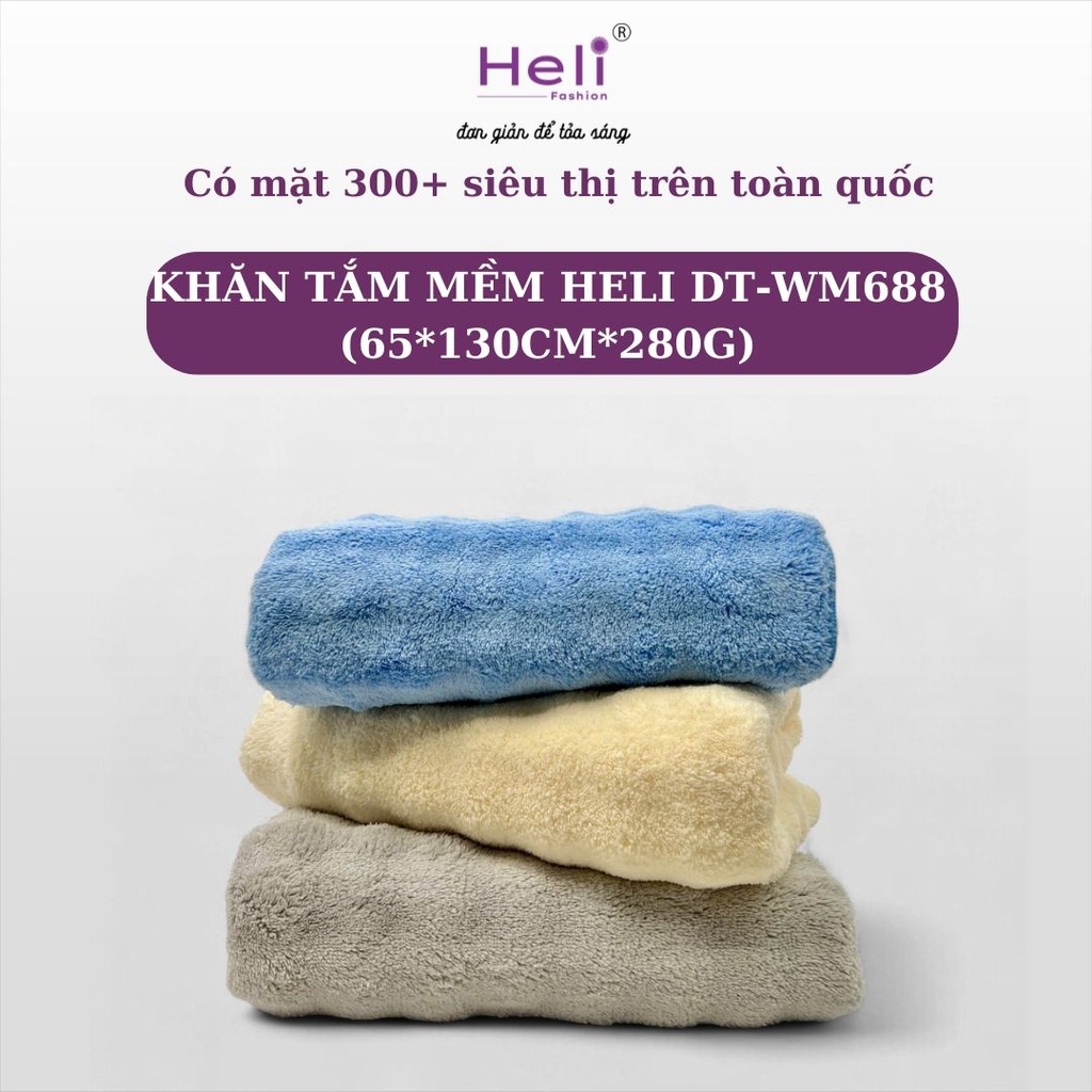 KHĂN TẮM MỀM HELI DT - WM688 (65*130CM*280G) 