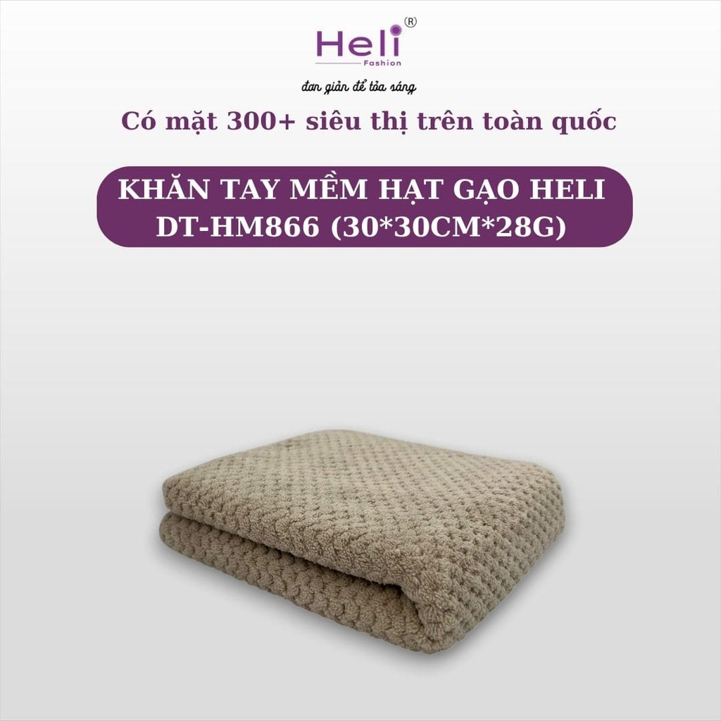 KHĂN TAY MỀM HẠT GẠO HELI DT - HM866 (30*30CM*28G)