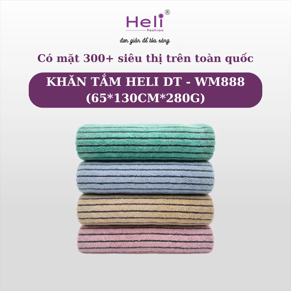 [8936175838389] KHĂN TẮM HELI DT - WM888 (65*130CM*280G)