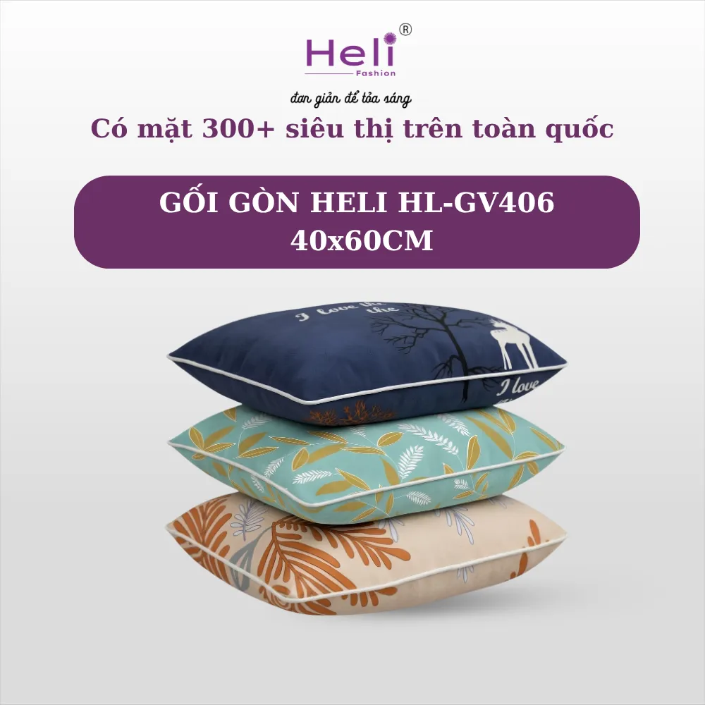 [8936175841044] GỐI GÒN HELI HL-GV406 40x60CM